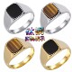黑石虎眼宝石光面钛钢戒指小众指环高级感中性风手饰品ring大号13