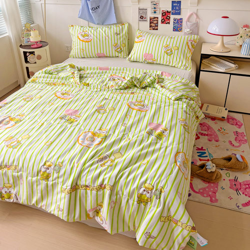 大眼蛙空调被夏季凉被四件套keroppi三丽鸥薄被卡通可洛比皮皮蛙