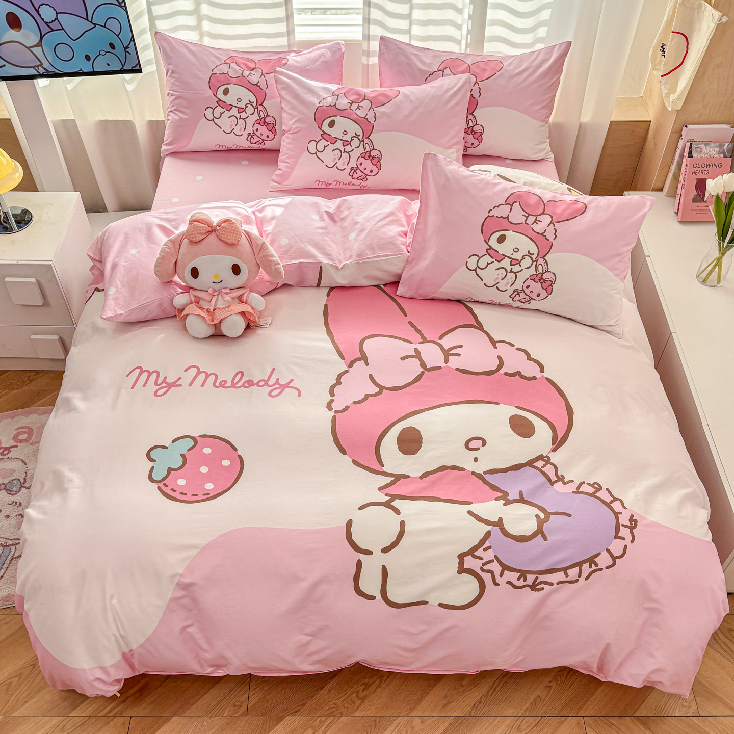 My Melody美乐蒂卡通四件套全棉儿童床品套件可爱风学生宿舍0.9米