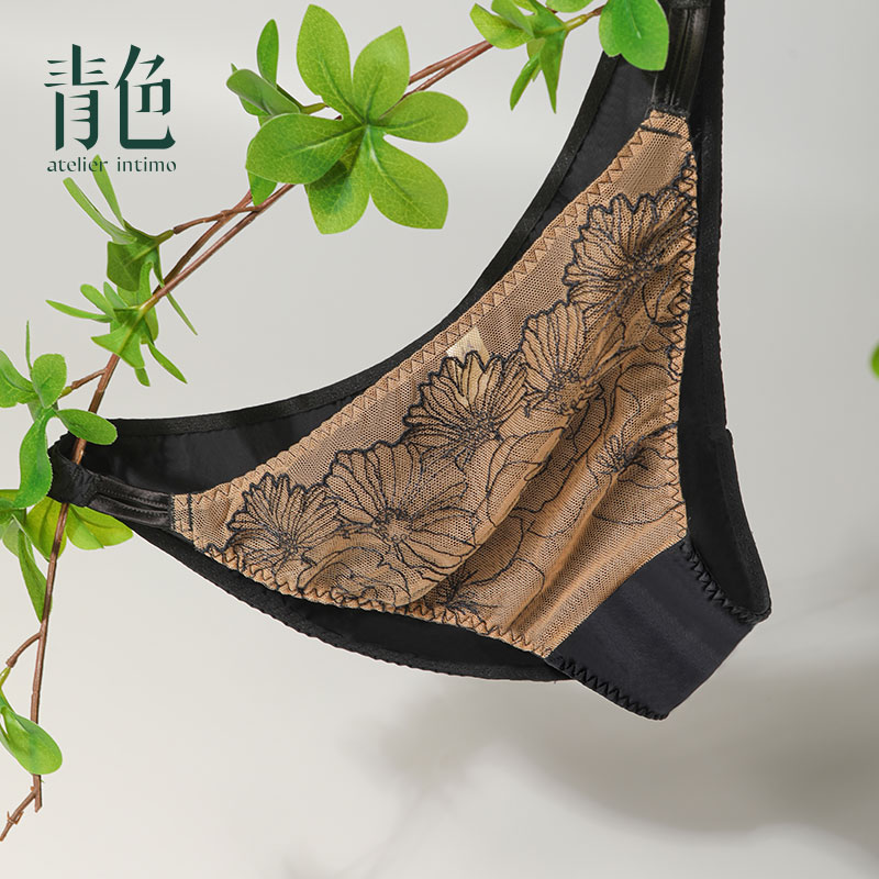 青色玫瑰低腰三角裤抗菌