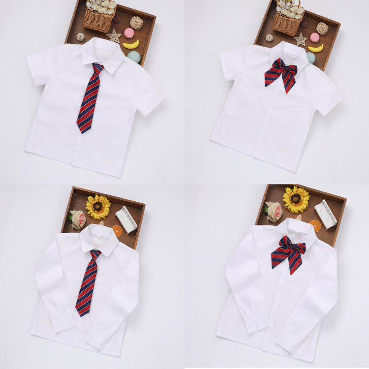 棉涤免烫长短袖白衬衣男女童合唱演出服中小学生校服礼服衬衫包邮