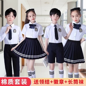 中小学生演出服儿童合唱服诗歌朗诵比赛服英伦风男女童班服毕业服