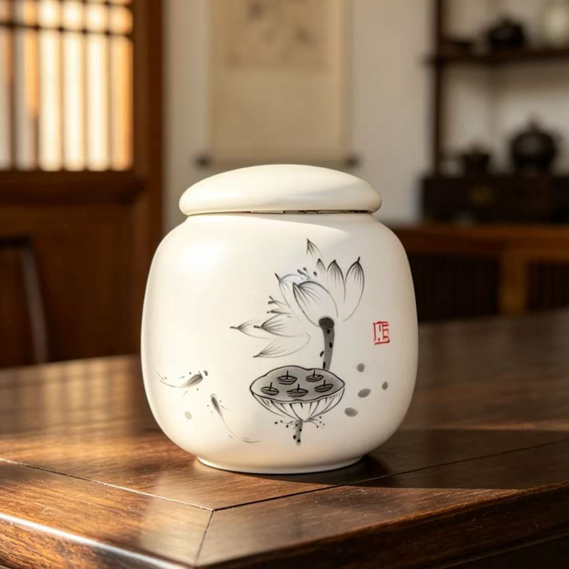 陶瓷迷你随身旅行茶叶罐小号便携普洱红茶绿茶包装盒密封罐子定制