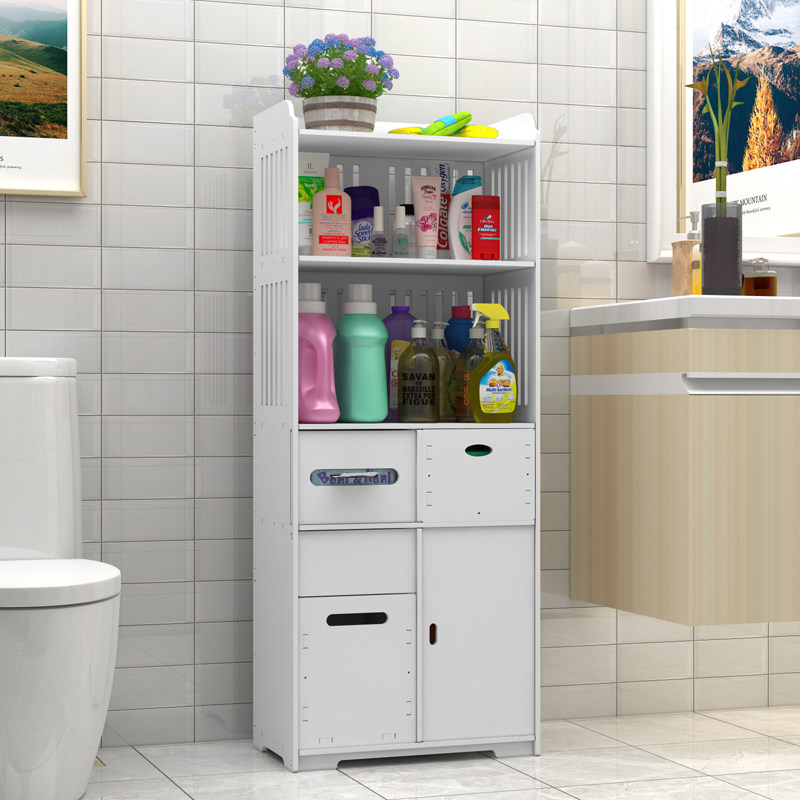 卫生间置物架落地浴室防水脸盆收纳架厕所洗衣机储物柜洗手间盆架