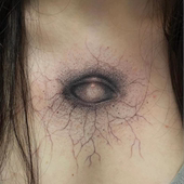 暗黑逼真彩色纹身贴ins个性 third eye第三只眼睛 欧美辣妹贴纸