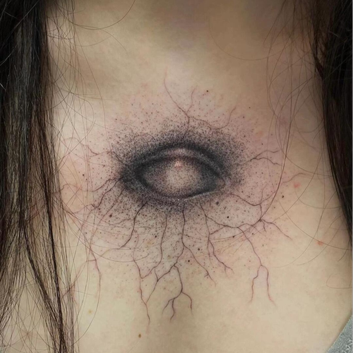 第三只眼睛暗黑逼真彩色纹身贴