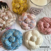 高档山茶花胸针小香风布艺粗花呢胸花别针复古时尚 西装 大衣配饰品