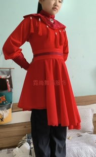 新款红古典舞演出群青翎子舞同款桃李杯舞蹈服元旦服艺考服女定制