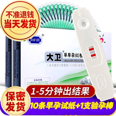 大卫验孕棒检测试纸送尿杯早早孕检测试纸10条早孕+1支验孕棒
