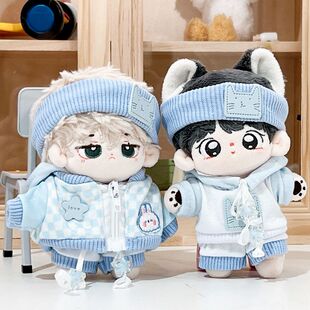 新款10cm20cm娃衣卫衣发带酷酷男友套装棉花娃娃男娃换装配饰玩偶