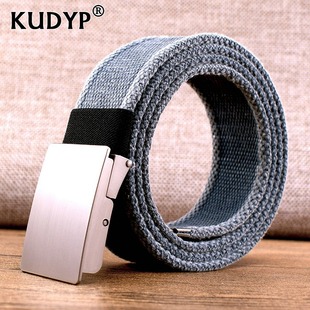 男士自动扣加长加厚帆布腰带水洗做旧军训简约学生裤腰带战术皮带