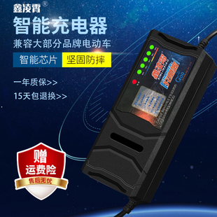适用九骏自动关机智能电动车电瓶充电器48V12AH60V20AH72V30AT孔