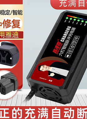 适用于雅迪圆针电动车充电器48V20AH60V72V20AH品字头石墨烯通用