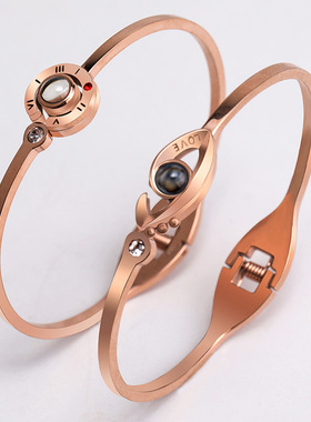 同款手镯女 个性手饰品爱的记忆100种我爱你恶魔之眼