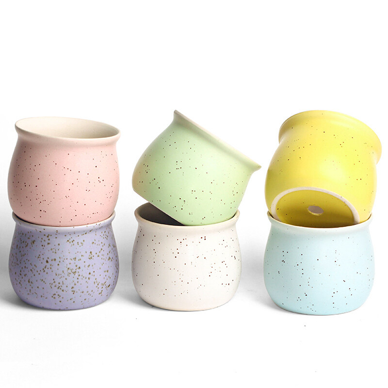 多肉花盆彩色圆球陶瓷花盆 彩色迷你菱形马卡龙陶瓷盆花盆植物