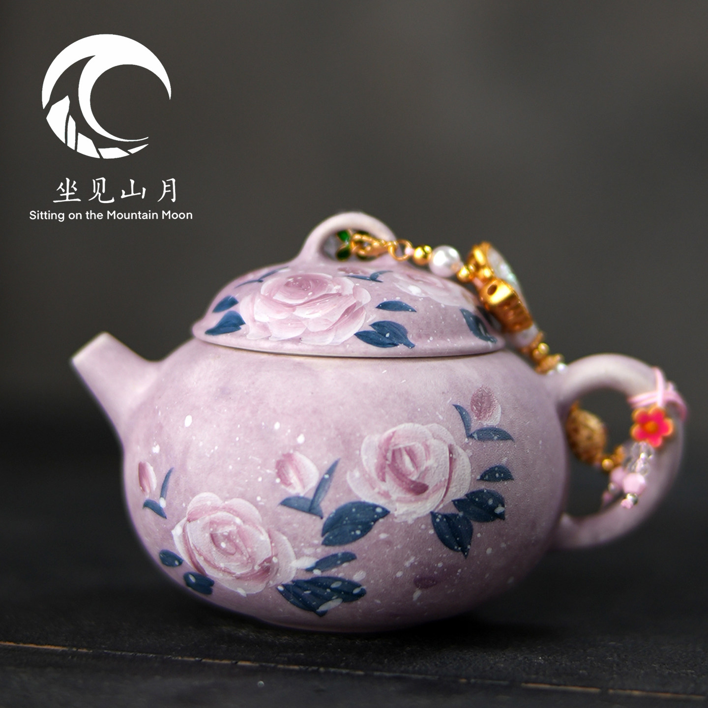 粉引手绘玫瑰花女士茶具