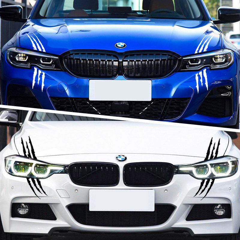 汽车贴纸创意鬼爪子抓痕引擎盖拉花个性改装装饰车身车贴大灯贴纸