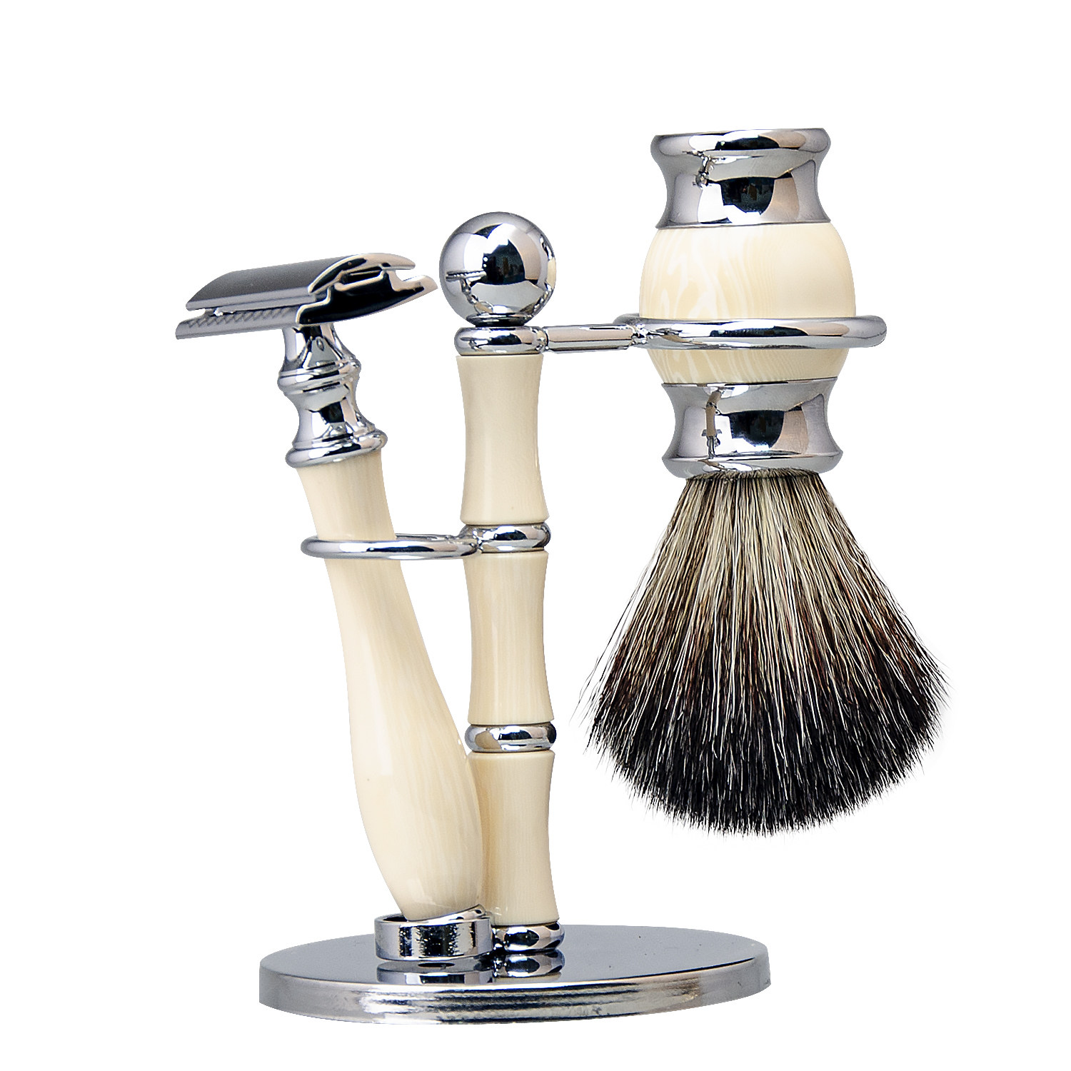 ZY手动剃须刀套装3件套男士双面剃刀刮脸刀胡须刀剃须刷剃须支架,家庭/个人清洁工具,剃须刀,淘宝优惠券,粉丝福利购,淘宝优惠卷