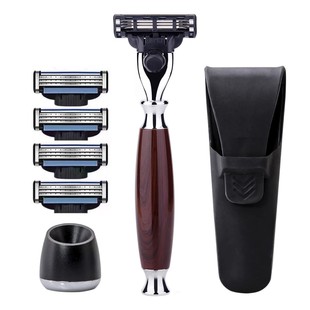 手动剃须刀3层刀片刮胡刀生日礼物伴手礼送刀片 男士 ZY79元 4件套装