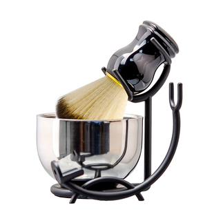 ZY男士剃须刷套装尼龙刷刮胡刷湿剃湿刮起泡沫打泡胡须刷胡刷架