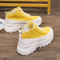 Mùa hè 2019 mới siêu cháy giày vải dày đế bệt - Plimsolls giày thể thao nam