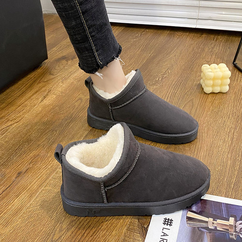 棉鞋女靴子韩版加厚加绒鞋子