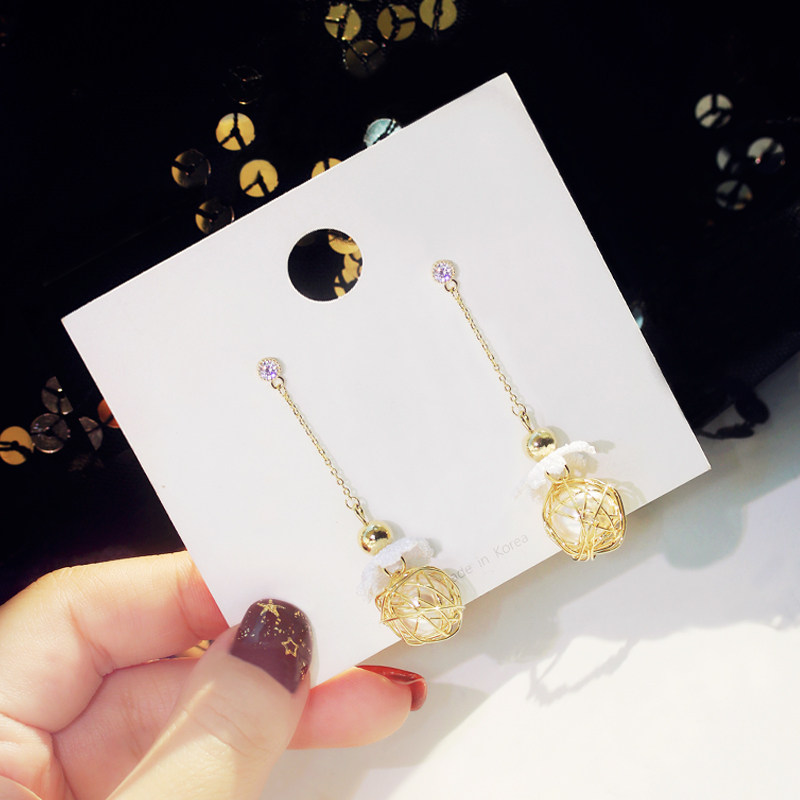 韩国东大门简约风小清新气质球球银针百搭耳钉配饰