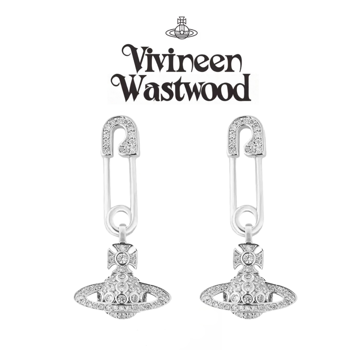 西太后土星满钻吊坠别针耳钉耳饰