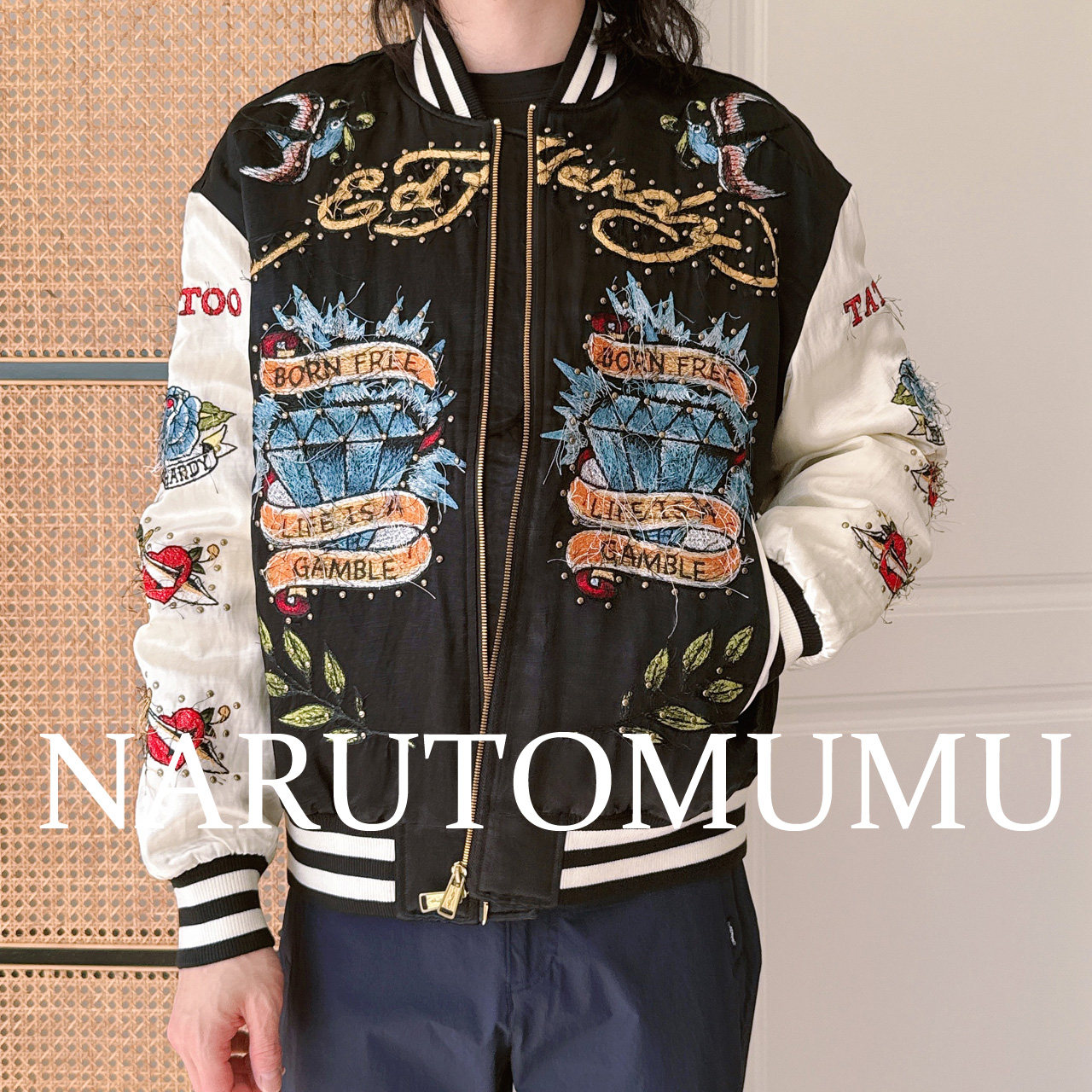 小姐姐全球购ED HARDY 重工乱线刺绣虎头 棉服夹克 男款 25春Z045