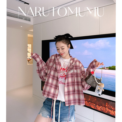 小姐姐全球购ED HARDY 复古印花 晕染格子 衬衫 女款26夏02