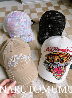 小姐姐全球购ED HARDY 经典虎头 logo 全钻棒球帽 男女同款24冬03