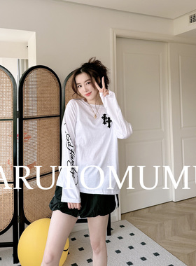 小姐姐全球购ED HARDY 复古 十字印花 长袖T恤 女款 25春Z045