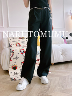 可拆装 水钻logo 饰链 直筒裤 23春Z04 小姐姐全球购ED 女款 HARDY