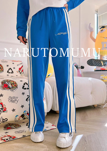 直筒休闲裤 小姐姐全球购ED 拼色织带 水钻logo 23春Z04 HARDY