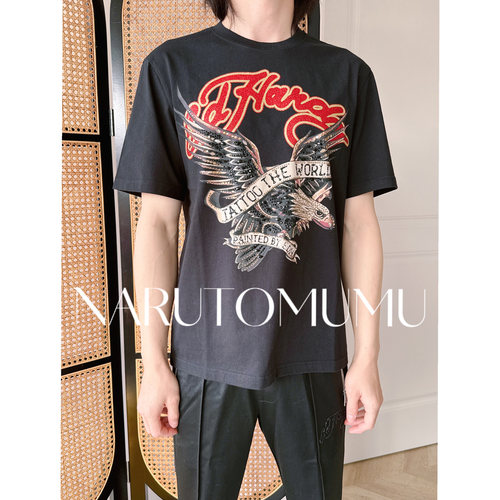 小姐姐全球购ED HARDY经典logo 水钻刺青老鹰印花T恤 男款 26春03