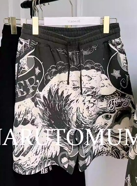 小姐姐全球购ED HARDY刺青老鹰印花 休闲中裤 男款 24秋Z04