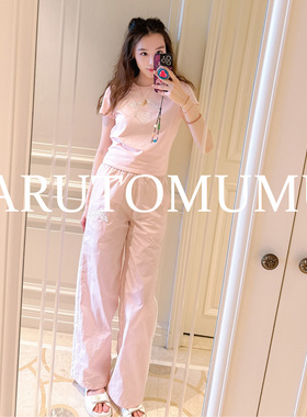 小姐姐全球购ED HARDY刺绣蕾丝 logo轻薄款 阔腿裤 女款 25夏Z045