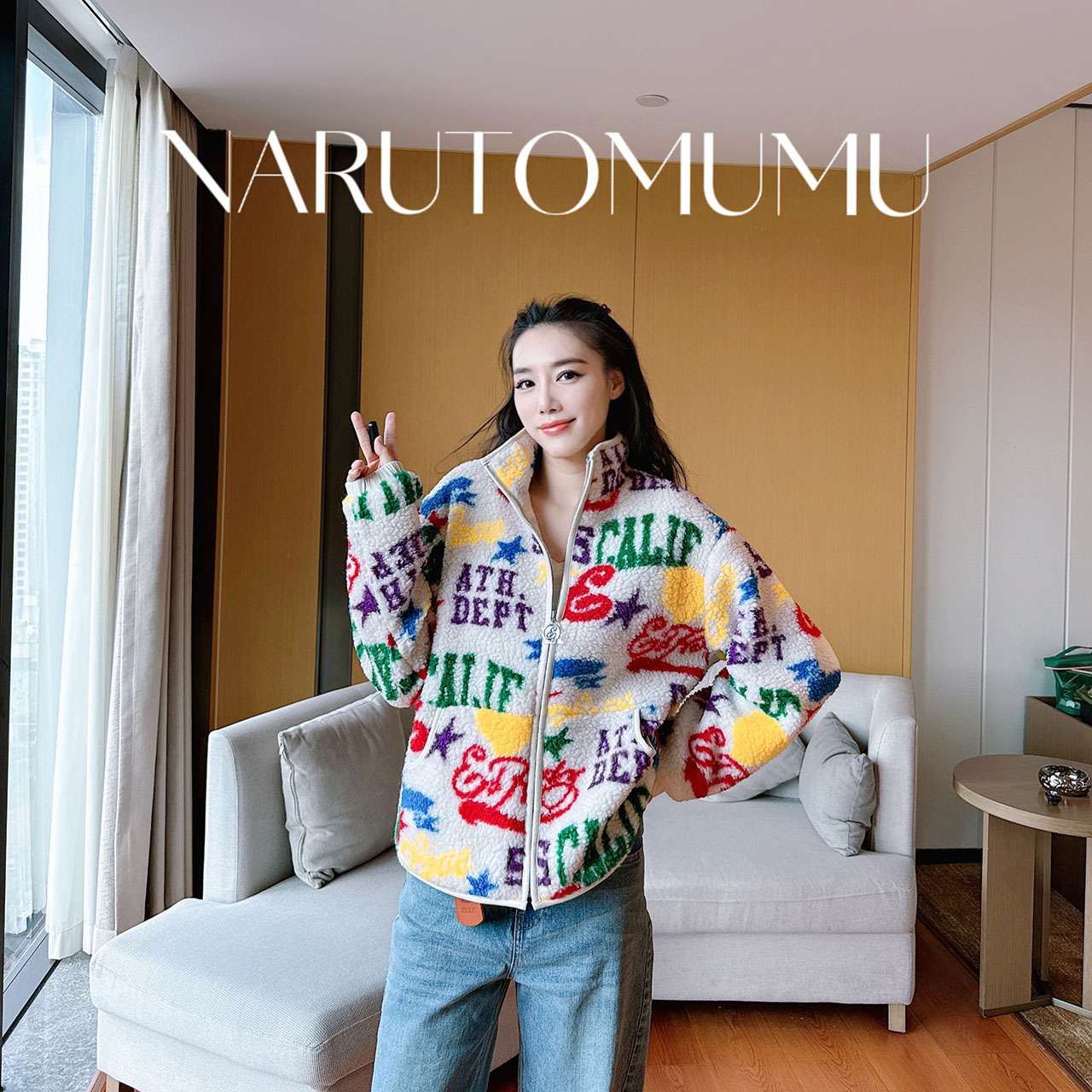 小姐姐全球购ED HARDY 满身图案 软绵绵 夹克外套 女款25冬02