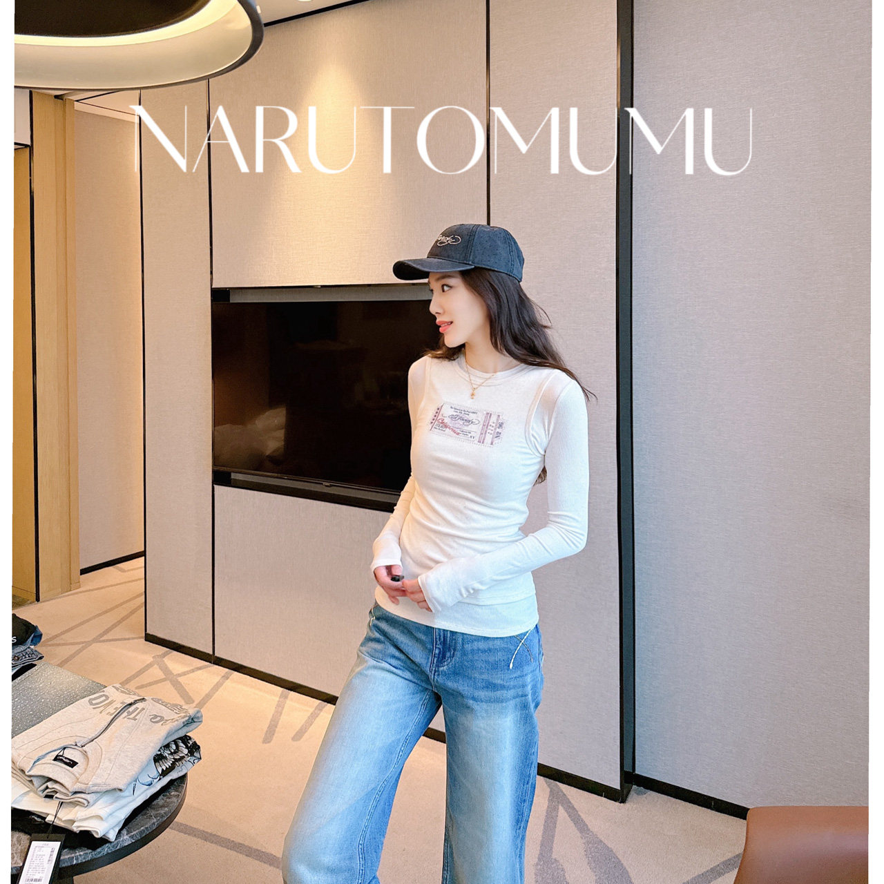 小姐姐全球购ED HARDY  假两件 弹力 长袖 T恤 女款 26春02