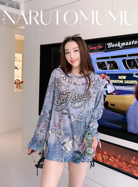 小姐姐全球购ED HARDY 奢华3D满身印花 长袖宽松大T恤女款 26夏05