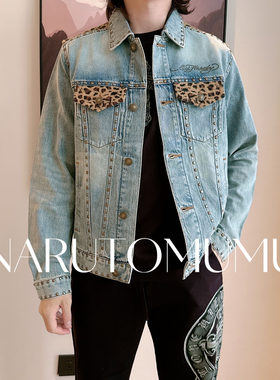 小姐姐全球购ED HARDY 豹纹接品牛仔夹克外套  男款 25秋Z045