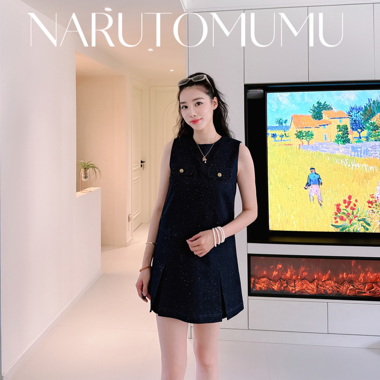 小姐姐全球购ED HARDY 经典logo 满钻牛仔背心连衣裙 女款 25秋04