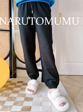 小姐姐全球购ED HARDY 暗纹老花 黑色休闲裤 女款24春Z04