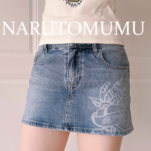 小姐姐全球购ED HARDY闪闪 复古刺青 牛仔半身 裙裤 女款25春Z045