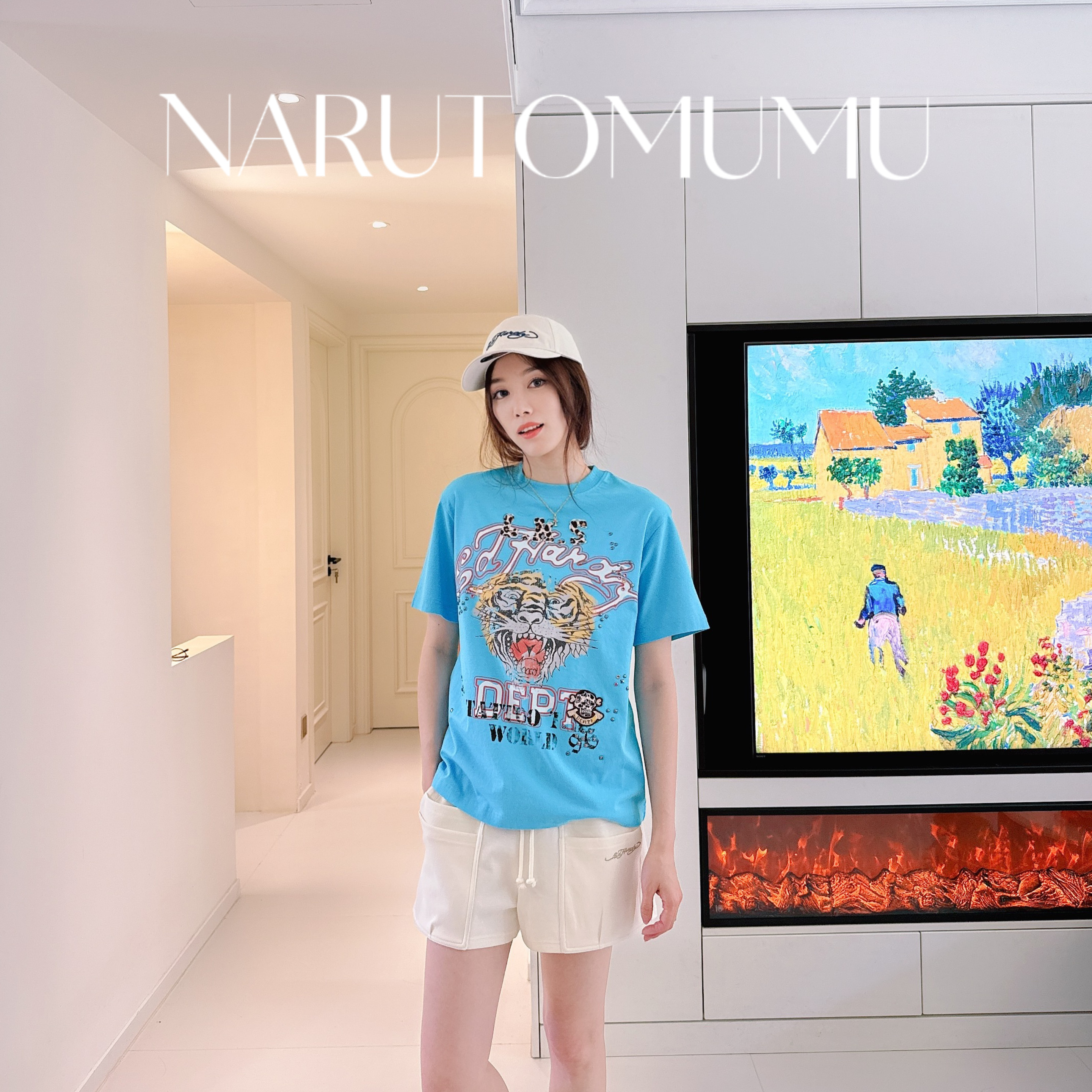 小姐姐全球购ED HARDY 经典虎头 复古印花 宽松T恤 女款26夏08