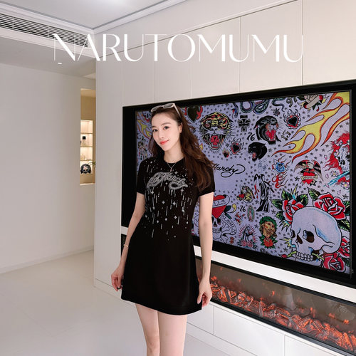 小姐姐全球购ED HARDY 水钻logo  针织连衣裙 女款 26春03