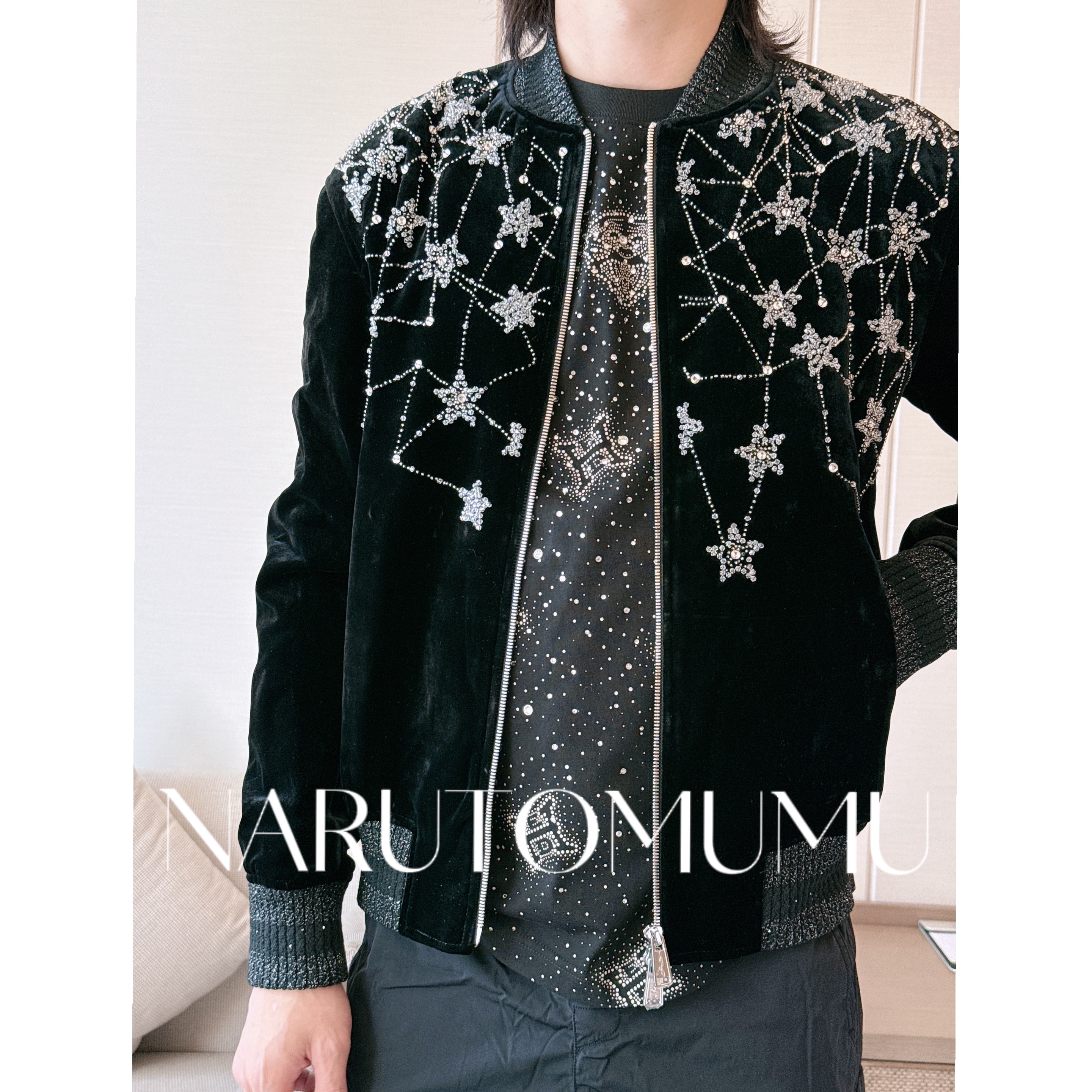 小姐姐全球购ED HARDY 超重工珠串绣 丝绒夹克外套 男款 24冬Z04
