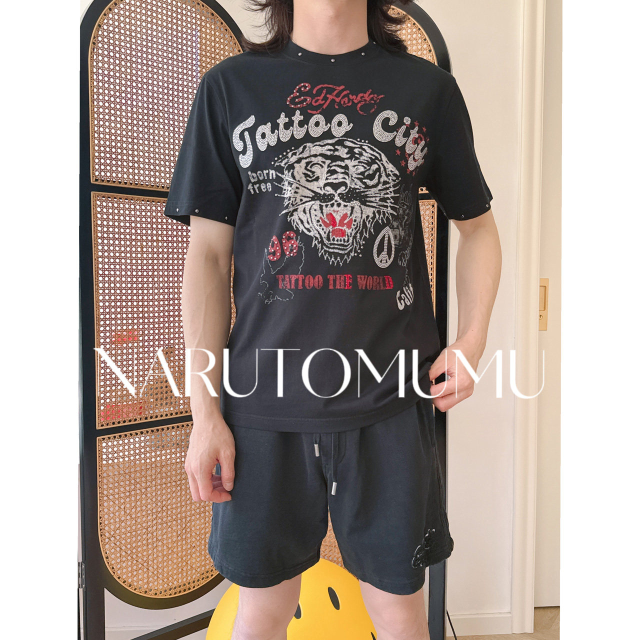 小姐姐全球购ED HARDY 经典虎头 水钻tatoo 短袖T恤 男款26夏08