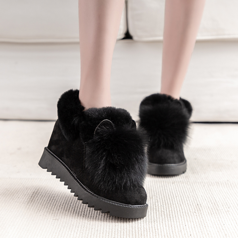 冬季东北大棉鞋女冬厚底加绒加厚