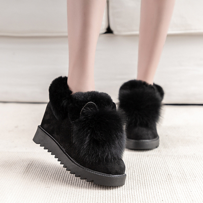 冬季东北大棉鞋女冬厚底加绒加厚